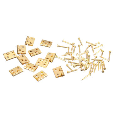 12xMini Metal Hinges with Screws For barbie 1\/12 Dollhouse Furniture