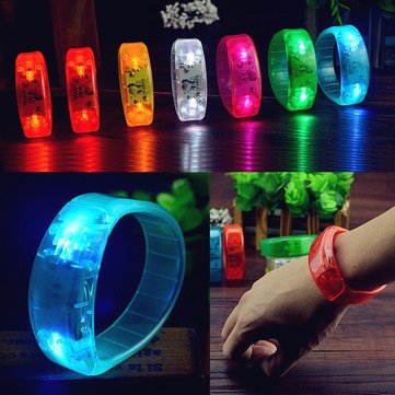 Voice Control LED Light Glows Wristbands Bracelet Bangle Party Concert