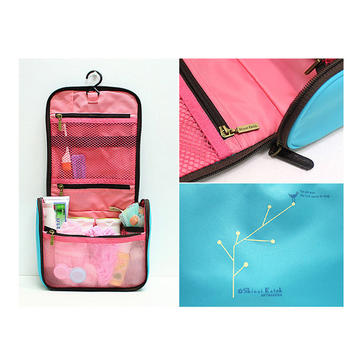 Portable Women Travel Waterproof Nylon Wash Cosmetic Makeup Storage Bag