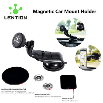 LENTION Universal 360 Degree Magnetic Car Mount Holder Mobile Phone Stand For iPhone Samsung Cell Phone
