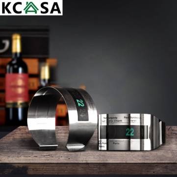 KCASA LCD Stainless Steel Wine Bracelet Thermometer 