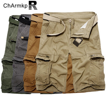 ChArmkpR Plus Size 30-46 Military Loose Big Pockets Multicolor Men Cargo Shorts