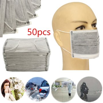 50Pcs Activated Carbon Mouth Mask