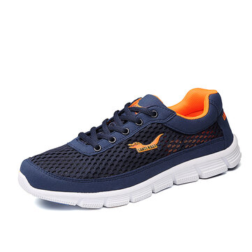 Men Sport Outdoor Mesh Breathable Casual Lace-Up Shoes