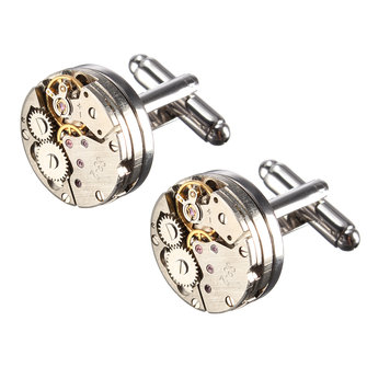 Men Mechanical Watch Pattern Cufflinks