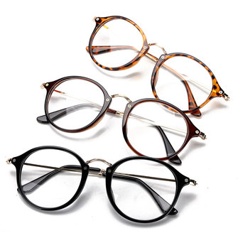 Unisex Vintage Round Frame Matal Glasses
