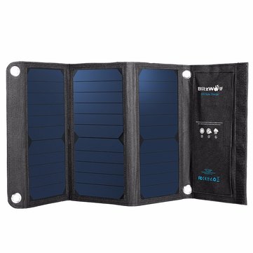 BlitzWolf® 20W 3A BW-L1 Foldable Portable SunPower Solar Charger USB Solar Panel Charger with Power3S for iPhone 6s / 6 / Plus, iPad Air / mini, Galaxy S6 and More