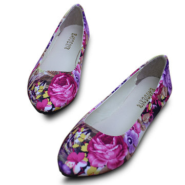 US Size 5-11 Women Flats Shoes Comfortable Casual Fashion Flower Slip On Flat Loafers Shoes