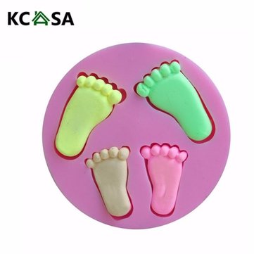 KCASA 3D Little Baby Feet Silicone Fondant Mold 