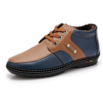 Men Winter Cotton Comfortable Leather Shoes