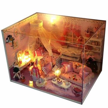 Cuteroom 1:32 Dollhouse Model Kit with Cover Light&Music