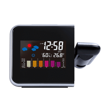 Loskii DC-003 Digital Wireless Hygrometer Therometer LED Projection Weather Station Alarm Clock
