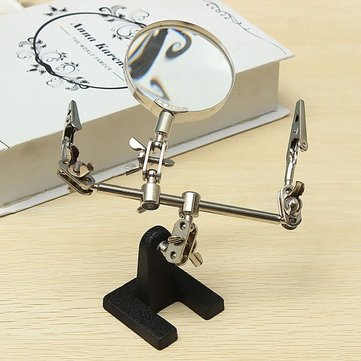 Soldering Iron Stand Helping Clamp Magnifying Tool
