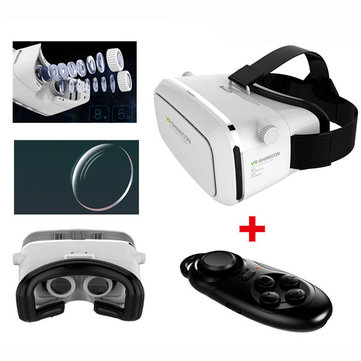 VR SHINECON Moke Plastic Version VR 3D Glasses Google Cardboard Glasses With Bluetooth Wireless Mouse Gamepad