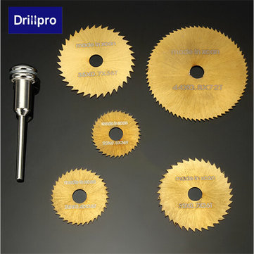 Drillpro 6pcs HSS Circular Saw Blades Set Titanium Coated Saw Blades for Dremel Rotary Tools
