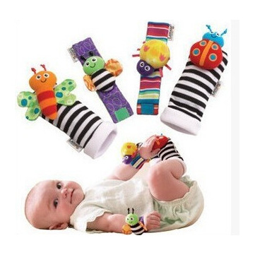 4Pcs Cute Infant Kids Sock Plush Toy