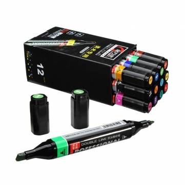 Genvana 1.5mm-3mm 12 Colors Double Point Marker Pen