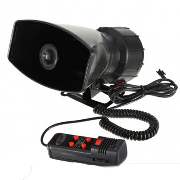 12V Loud Horn Siren 5 Sounds Tone PA System 60W Max 300db