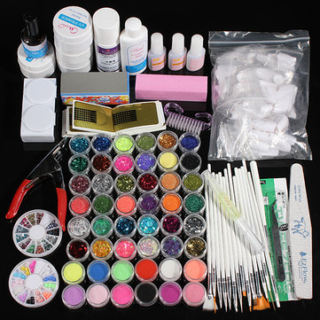 ... Glitter Powder UV Primer Builder Cleaner Nail At Kit Set - US$35.92