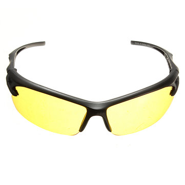 Night Vision UV 400 Driving Riding Glasses Sunglasses Yellow Lens