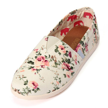 Floral Leisure Canvas Flat Shoes