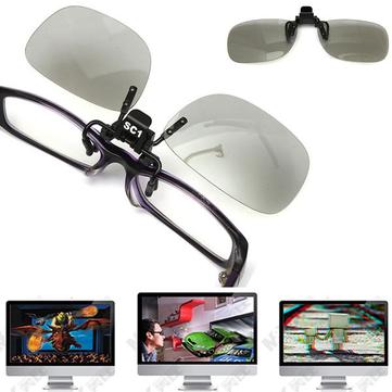 Clip On Circular 3D Polarized Myopia Eye Glasses Lens TV Cinema Movie Film Imax