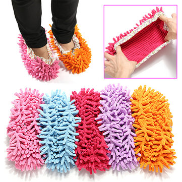 2Pcs Multifunction Chenille Mophead Cleaning Mop Shoes
