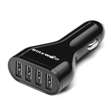 BlitzWolf™ 9.6A 48W 4 Port USB Car Charger With Power3S Technology for iPhone iPad Samsung Nexus Huawei