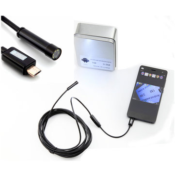 6 LED 7mm Lens Android Endoscope Waterproof Inspection Borescope Tube Camera 1M/3.5M Length