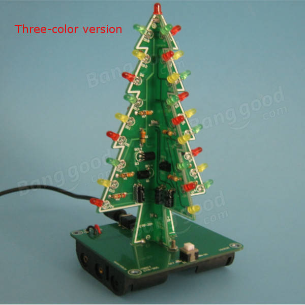 Christmas Tree LED Flash Kit 3D DIY Electronic Learning Kit Sale - Banggood.com