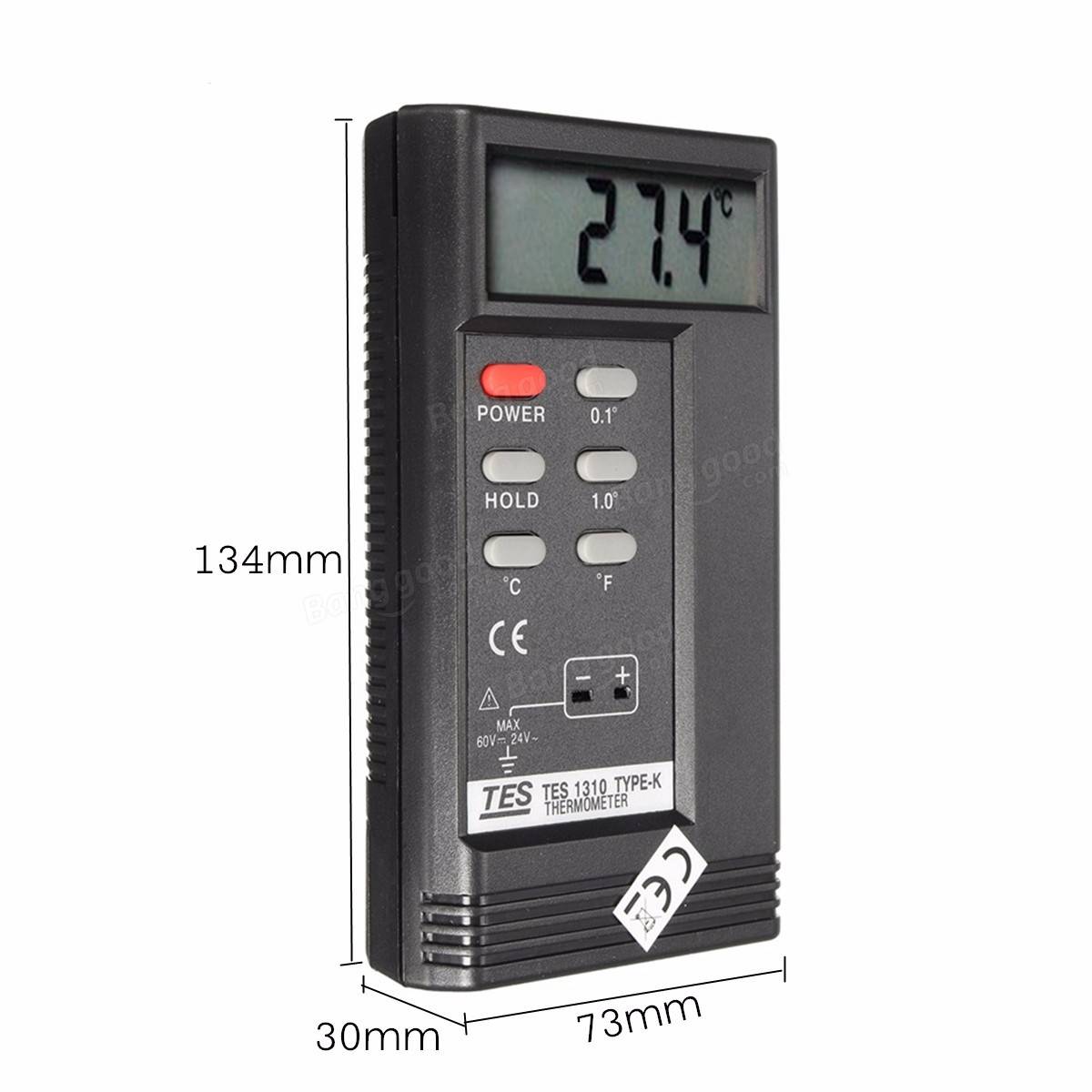 TES-1310 Thermocouple Digital Thermometer Temperature Sensor Tester Probe