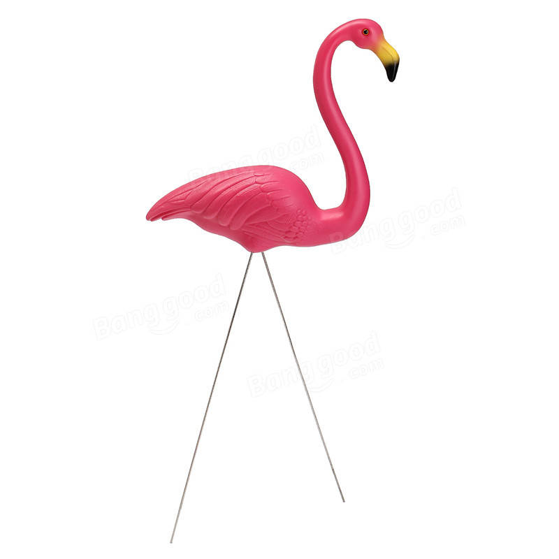 2PCS Pink Flamingo Plastic Yard Garden Lawn Art Ornaments