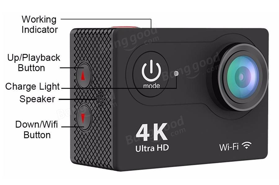 EKEN H9 WiFi Sport Action Camera DV Car DVR 4K Ultra HD SPCA6350 HDMI 2 Inch LCD