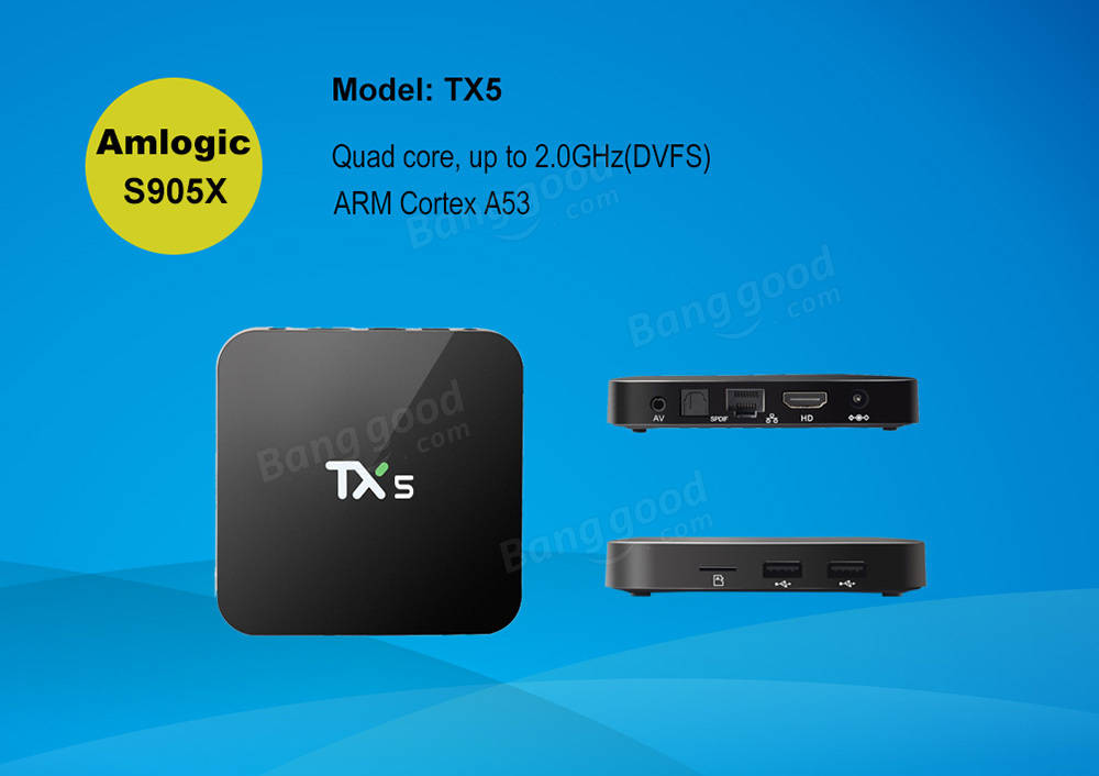 Tv Box Tx5, 2GB RAM, 8GB ROM, Andorid 6.0, 4K za 141zł - Banggood