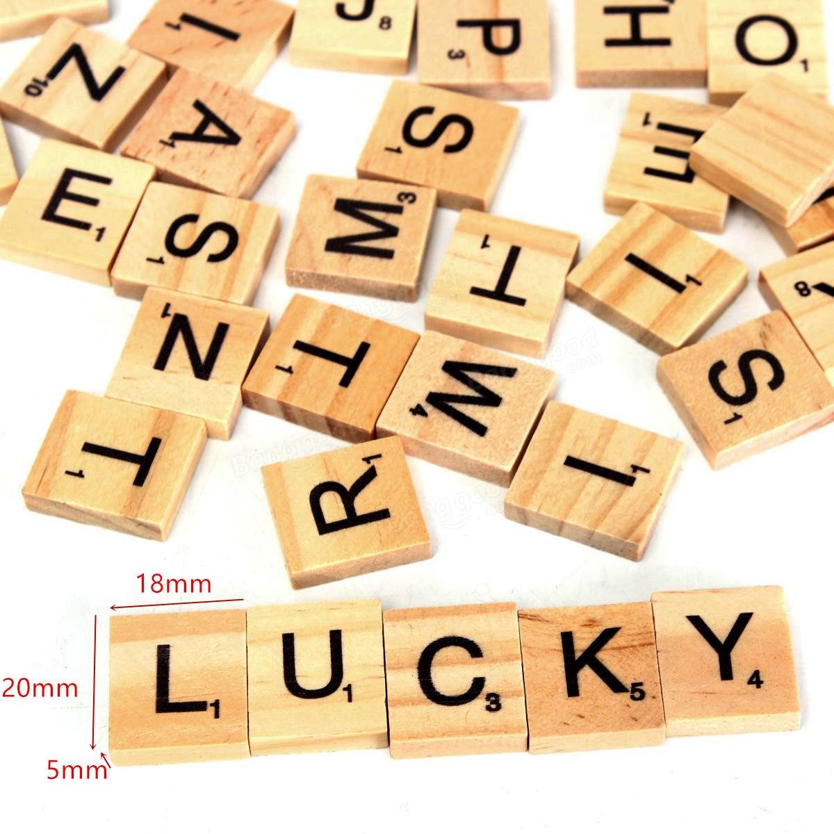 100pcs Wooden Scrabble Letters Scrapbooking Playing Game IQ Props Word Sale  Banggood.com
