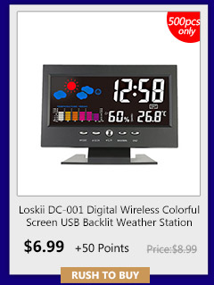 Loskii DC-001 Digital Wireless Colorful Screen USB Backlit Weather Station 