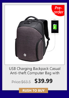 USB Charging Backpack Casual Anti-theft Computer Bag with Rainproof Cover & Combination lock