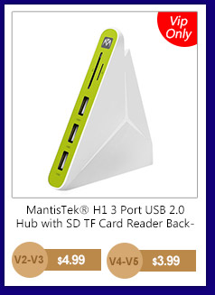 MantisTek® H1 3 Port USB 2.0 Hub with SD TF Card Reader Backlit Combo
