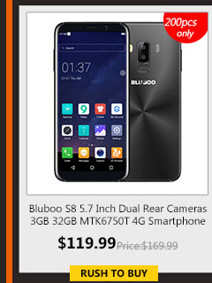 Bluboo S8 5.7 Inch Dual Rear Cameras 3GB 32GB MTK6750T 4G Smartphone