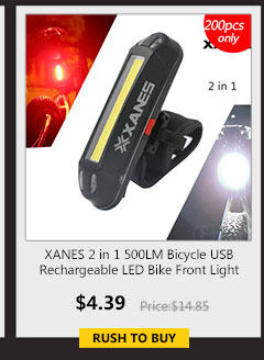 XANES 2 in 1 500LM Bicycle USB Rechargeable LED Bike Front Light 