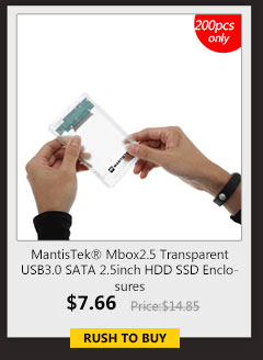 MantisTek® Mbox2.5 Transparent USB3.0 SATA 2.5inch HDD SSD Enclosures 