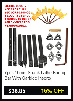 7pcs 10mm Shank Lathe Boring Bar With Carbide Inserts
