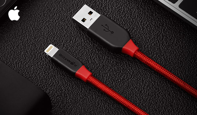 BlitzWolf Ampcore BW-MF7 2.4A Lightning Braided  Cable 3.33ft/1m 
