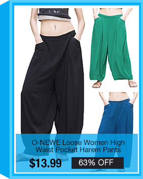 O-NEWE Loose Women High Waist Pocket Harem Pants