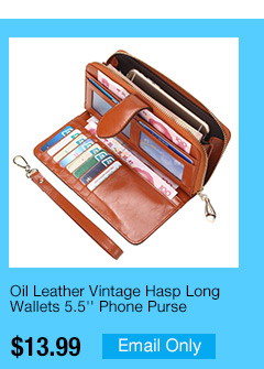 Oil Leather Vintage Hasp Long Wallets 5.5'' Phone Purse