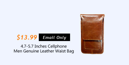 4.7-5.7 Inches Cellphone Men Genuine Leather Waist Bag