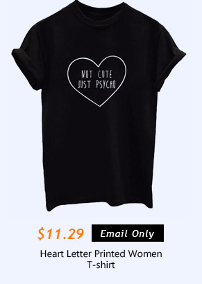 Heart Letter Printed Women T-shirt