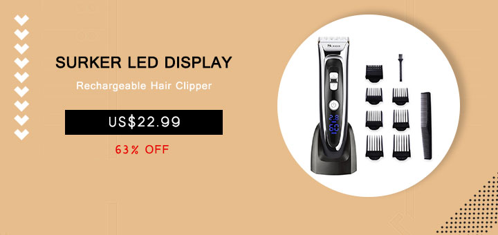 SURKER LED Display Rechargeable Hair Clipper