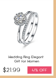 INALIS 2 Pcs 925 Sterling Silver Bridal Wedding Ring Elegant Gift for Women