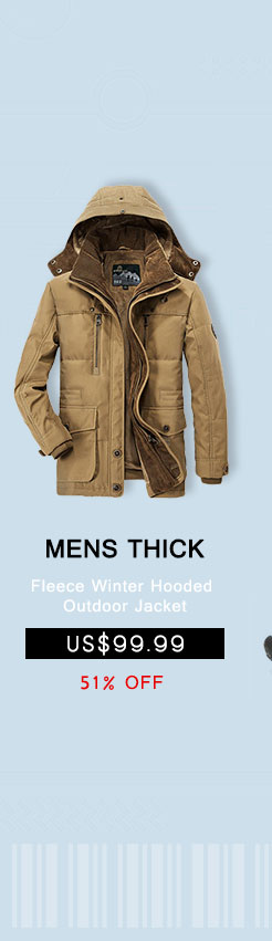 Mens Thick Fleece Winter Hooded Outdoor Jacket